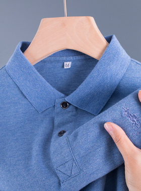 男士保罗POLO衫短袖t恤冰丝中年爸爸夏装pro夏季plol纯棉上衣poli