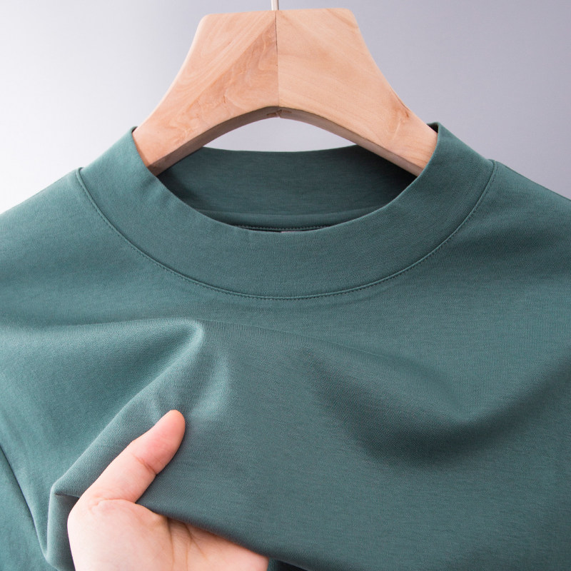 男士长袖T恤春秋装纯棉保暖内衣打底衫半高领秋衣贴身穿单件上衣