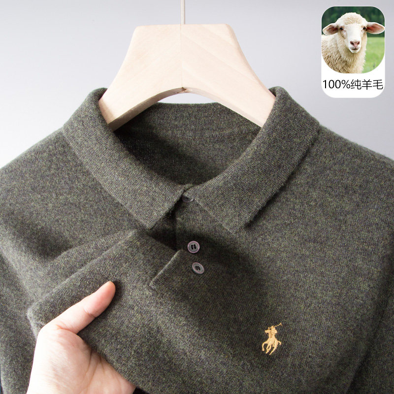 男士秋冬季加厚款100纯羊毛衫爸爸装上衣桐乡濮院嘉兴羊毛衫毛衣