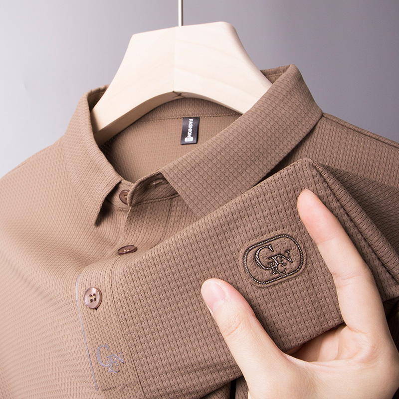 中年男士爸爸短袖t恤夏季冰丝