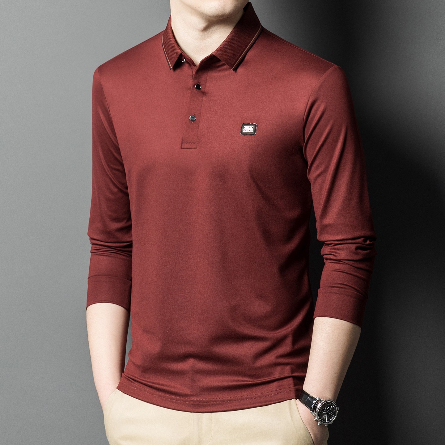 祥奈长袖商务休闲中年男士