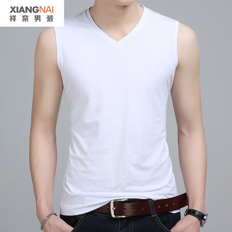 男士宽肩背心夏季潮外穿纯棉汗衫运动健身无袖t恤夏天莫代尔土