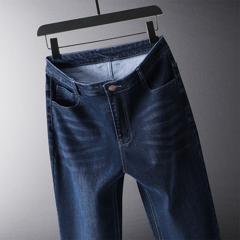 中老年人爸爸装春秋冬季男士休闲百搭牛仔裤男裤子成熟新款搭配土