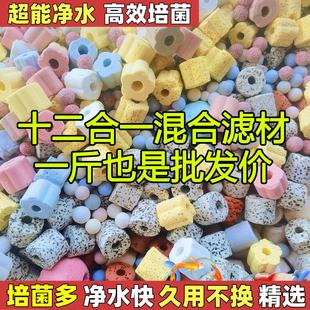 鱼缸过滤材料十合一细菌屋陶瓷环火山石活性炭水族箱底滤净水滤材