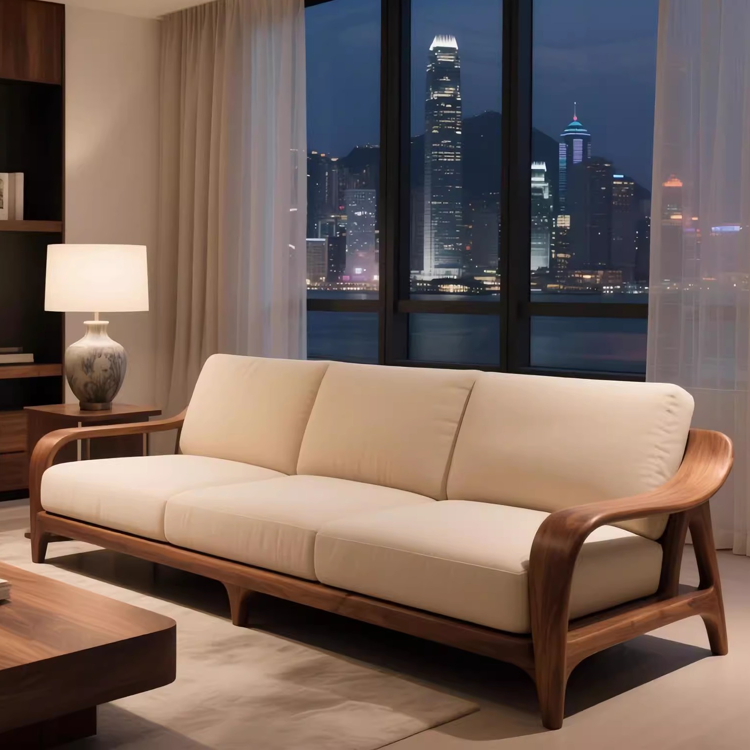 高端榫卯结构实木沙发