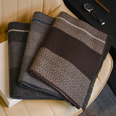 男士羊毛围巾2024冬季送爸爸