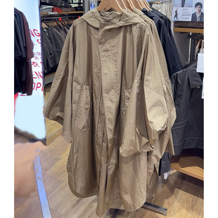 连帽长大衣男女同款26秋冬新品合作款宽松显瘦长风衣外套488459