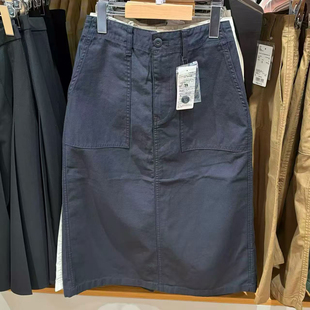 女装棉质中裙/半身裙裙子工装风开衩直筒裙2026春夏新款482283