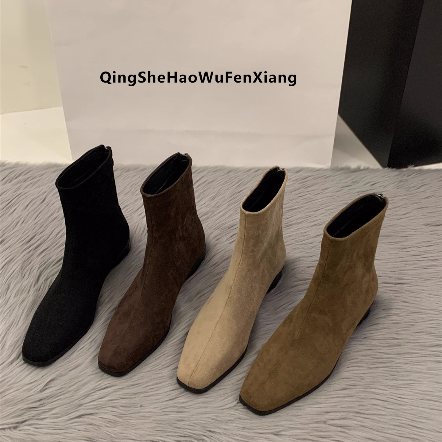 2025新款秋冬季加绒马丁靴绒面