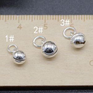 925纯银5mm,6mm纯银小铃铛 DIY银饰配件红绳手链脚链项链吊坠