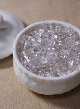 水晶消磁白水晶 消磁石 水晶碎石 手链净化消磁 原石切割