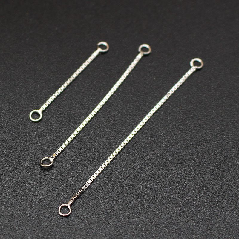 纯银白金长耳线流苏手工材料