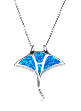 马尔代夫纪念品魔鬼鱼海龟项链通勤可爱澳宝项链锁骨链海洋馆礼物