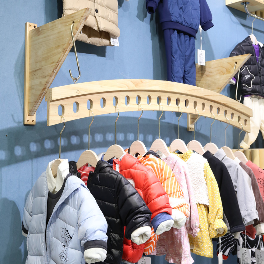 服装店展示架悬空吊架顶装棉服挂衣架树枝衣服挂衣杆实木个性创意