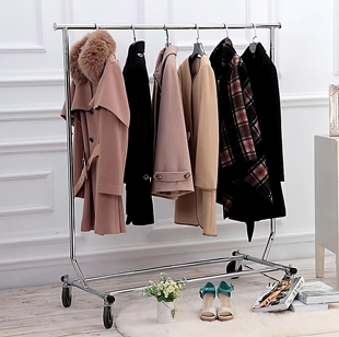 服装店伸缩折叠龙门架带轮子单杠挂衣架货架展销会促销展示架包邮