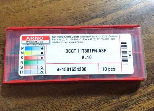 德国进口ARNO数控车刀片DCGT11T301FN-ASF AL10刀尖R0.1角要订货