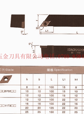 冲五钻实体特价螺钉式外圆车刀/主偏角90度 SDACL1010H07