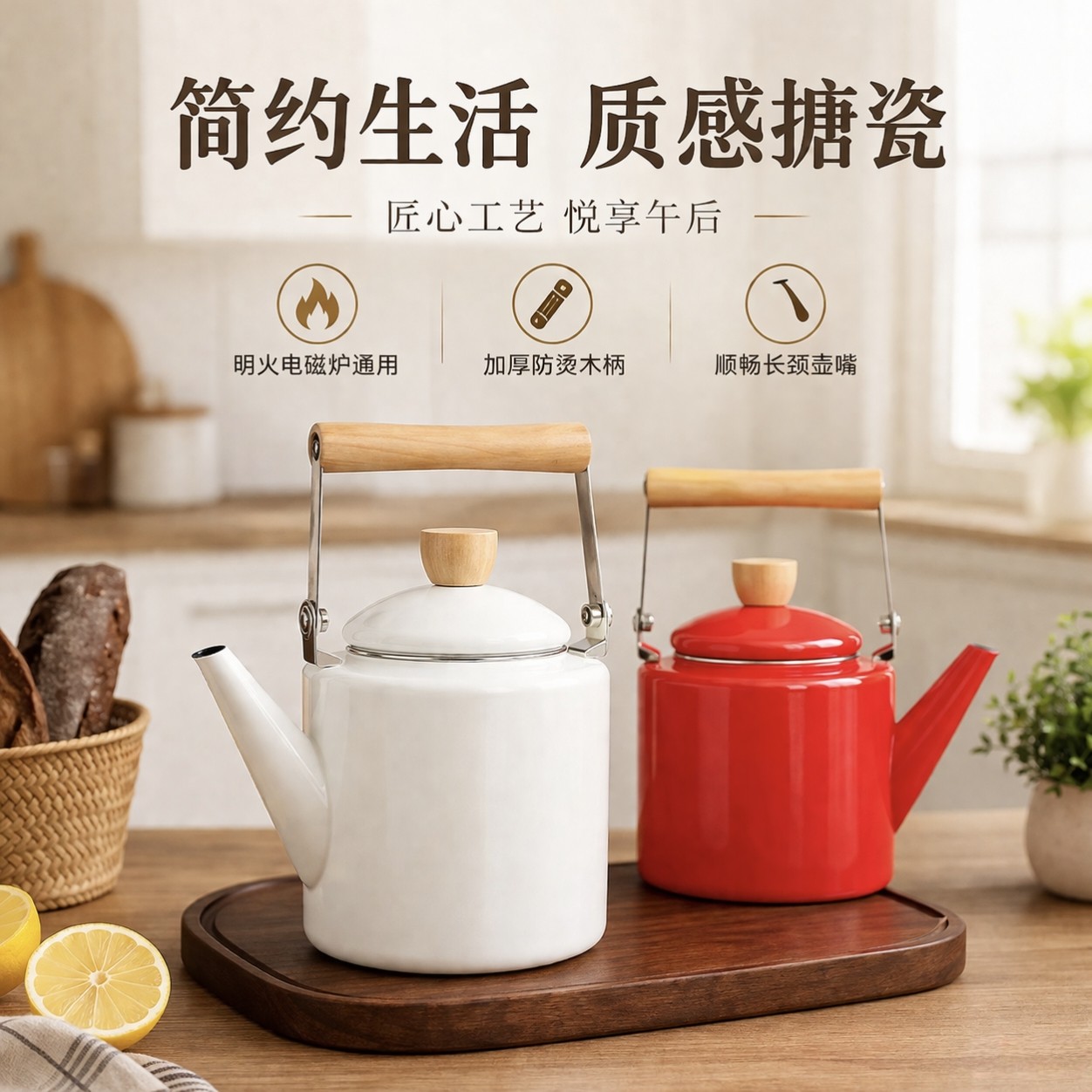 搪瓷茶壶煮茶壶煮茶器养生壶茶机烧水泡茶家用水壶泡茶壶熬药壶