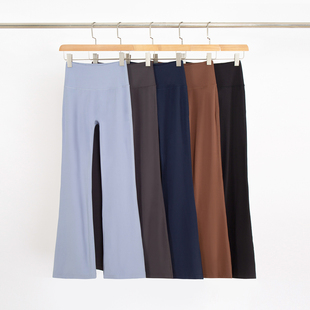 Athena lulu抗菌瑜伽喇叭裤女裸感高腰提臀阔腿裤运动微喇健身裤