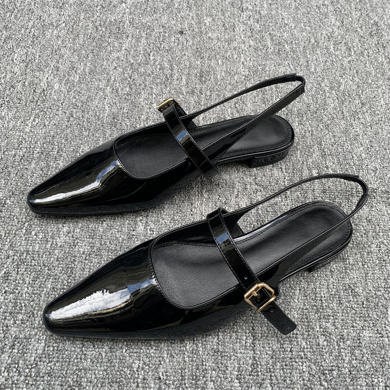 法式尖头包头平底凉鞋女一字带后空单鞋纯色百搭时尚气质通勤鞋,女鞋,浅口单鞋,淘宝优惠券,粉丝福利购,淘宝优惠卷