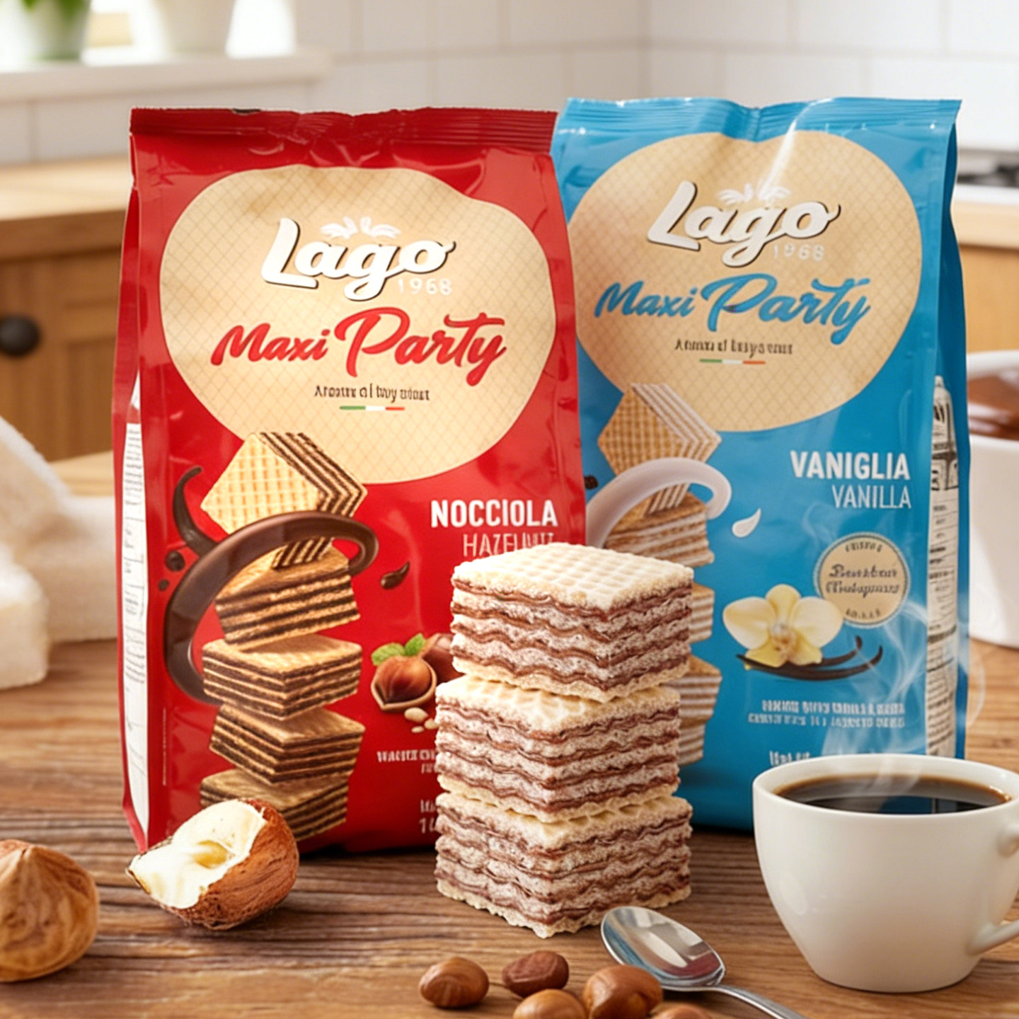 爱利地Lago意大利进口威化饼干榛仁可可酱小吃零食办公居家400g