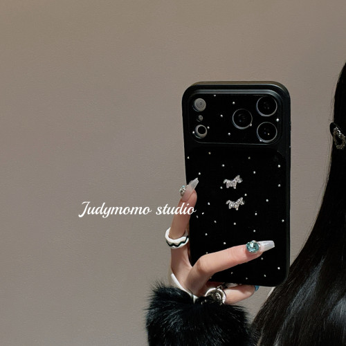 适用17高级感ins点钻布纹鼓包壳