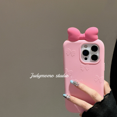 苹果16手机壳在逃公主立体蝴蝶结
