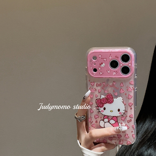 韩系ins粉色豹纹KT脑袋可爱软壳适用iPhone17苹果手机壳16promax防摔全包精孔15少女14/17pro