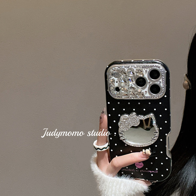 适用17韩系手工闪钻波点KT镜面壳