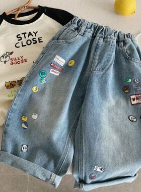 2026春秋款儿童软牛仔裤男小童卡通长裤满印宝宝直筒休闲裤女洋气