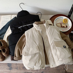 2025秋冬新款儿童棉马甲男女童韩版保暖背心宝宝小童棉衣加厚外套