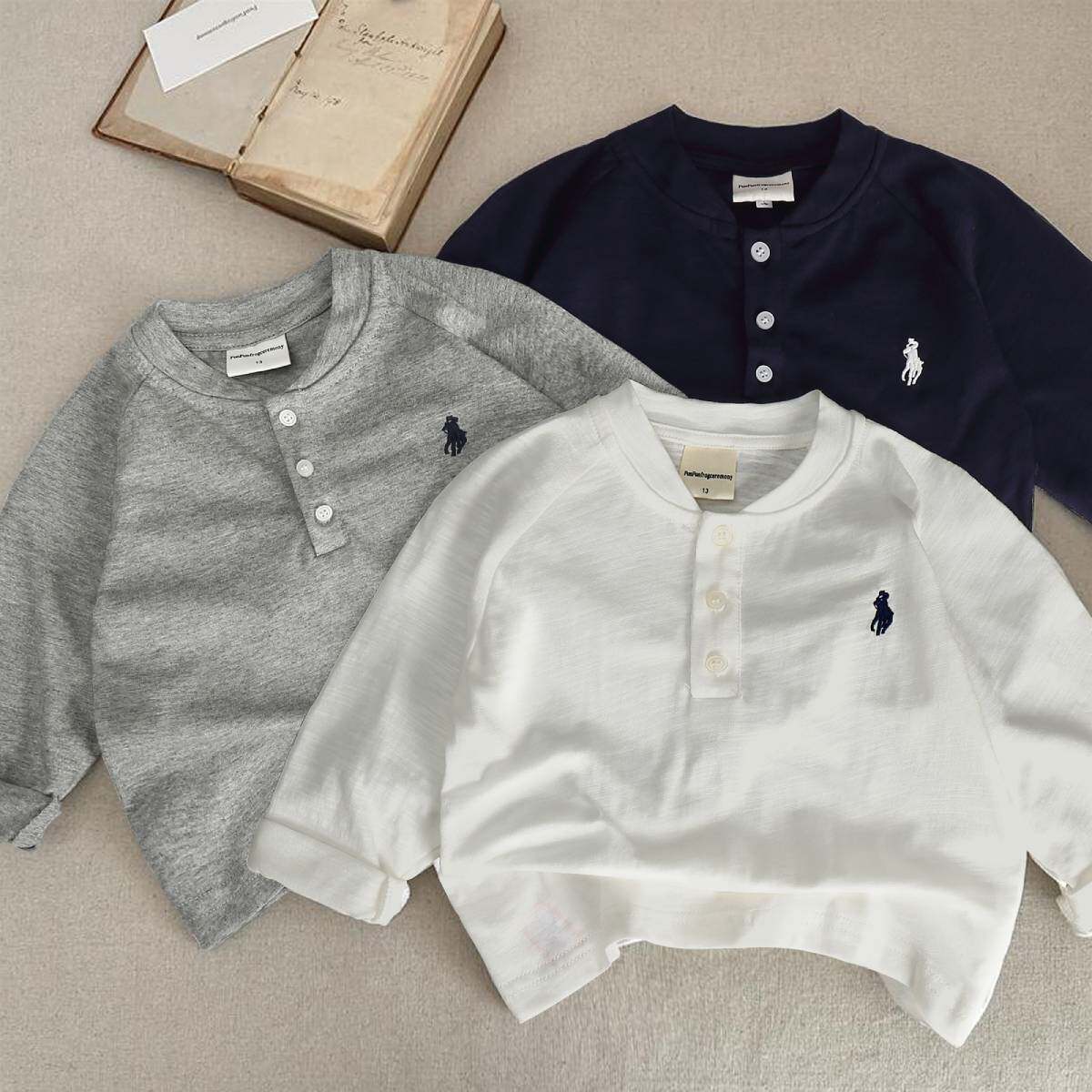 2025春秋儿童T恤男童竹节棉潮牌长袖打底衫宝宝小童秋款圆领polo