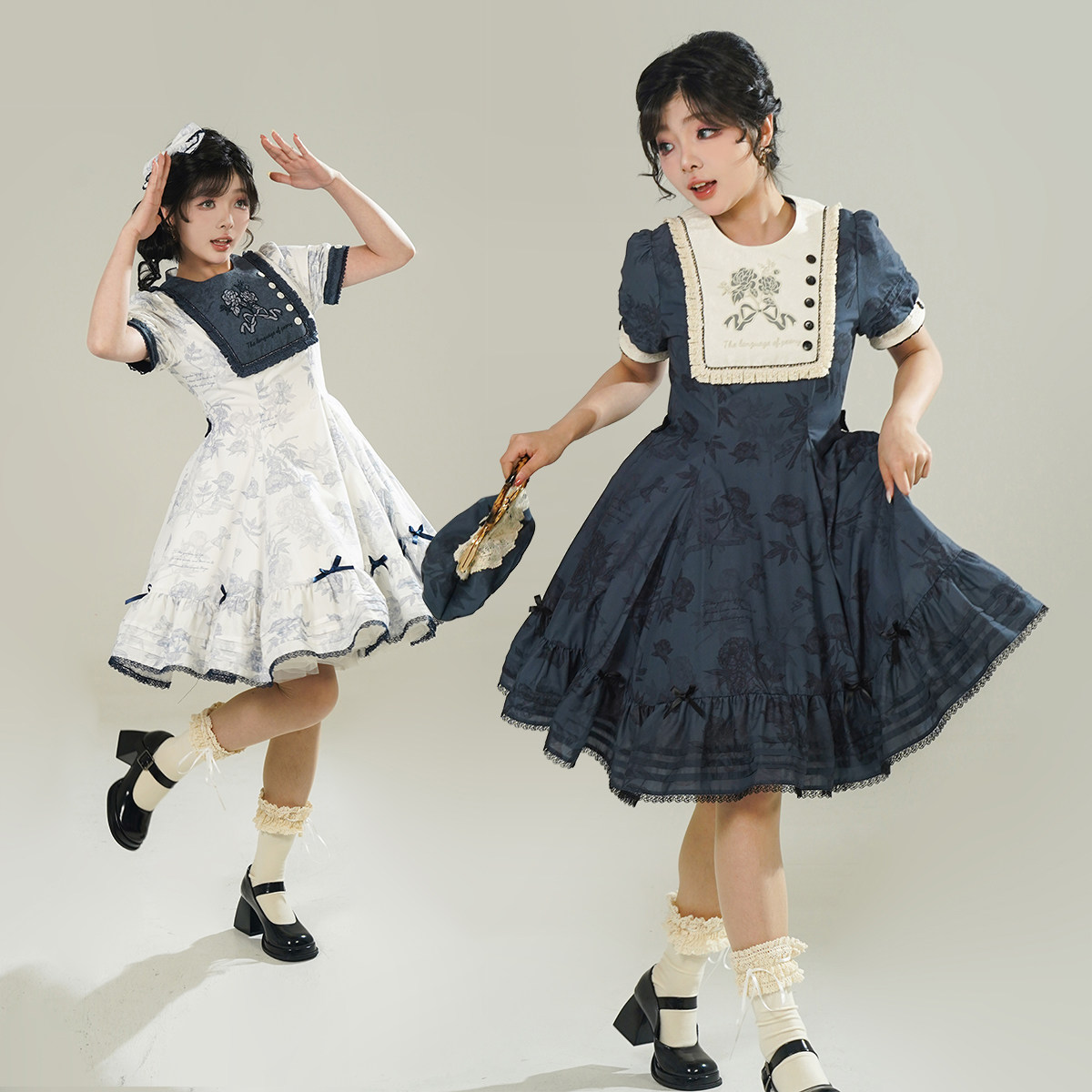 [In Stock] Peony Whisper OP Dress Six-Piece Lolita Summer and Autumn Short-Sleeve Dress CLA Series Printed Lolita Dress