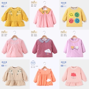 直播选款 加棉加厚纯棉灯芯绒罩衣男童女童外穿棉袄防脏外穿棉服