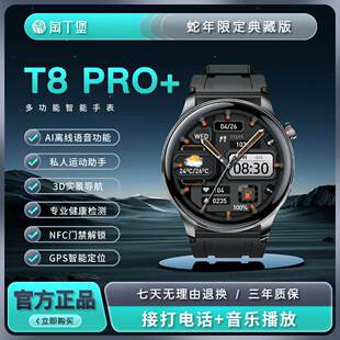 【2026典藏版】淘丁堡T8Pro+智能手表Ai语音红外遥控支付门禁黑