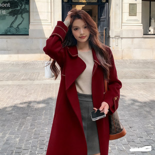 现货首发新款 双面羊毛呢大衣p225=k328