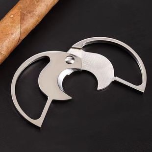 雪茄剪刀双刃 雪茄剪子 创意个性圆形雪茄刀 不锈钢古巴雪茄工具