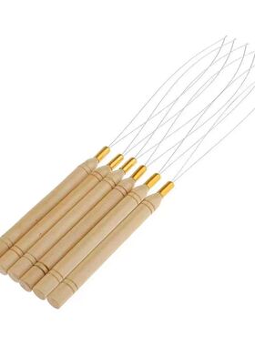 碳化木柄接发器tufting穿线器穿针器引线器接发串珠器假发钩针