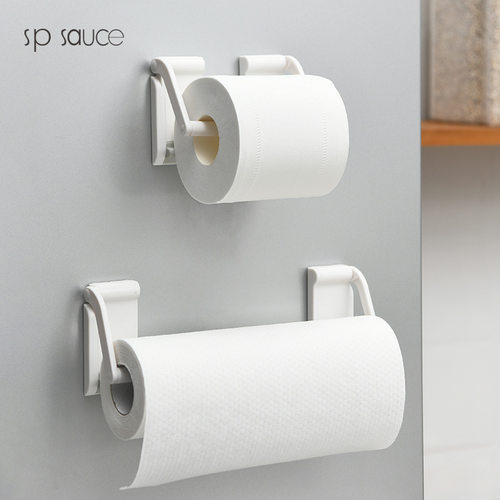 磁吸式冰箱侧面置物架厨房纸巾挂架免打孔壁挂保鲜膜收纳架卷纸架