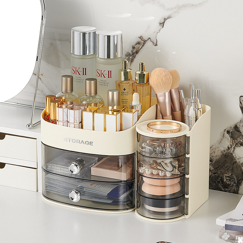 化妆品收纳盒大容量梳妆台护肤品口红香水置物架多功能收纳整理盒