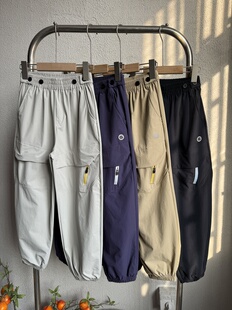 青岛外贸童装中大童户外三防登山裤软壳防泼水耐磨防风裤冲锋裤