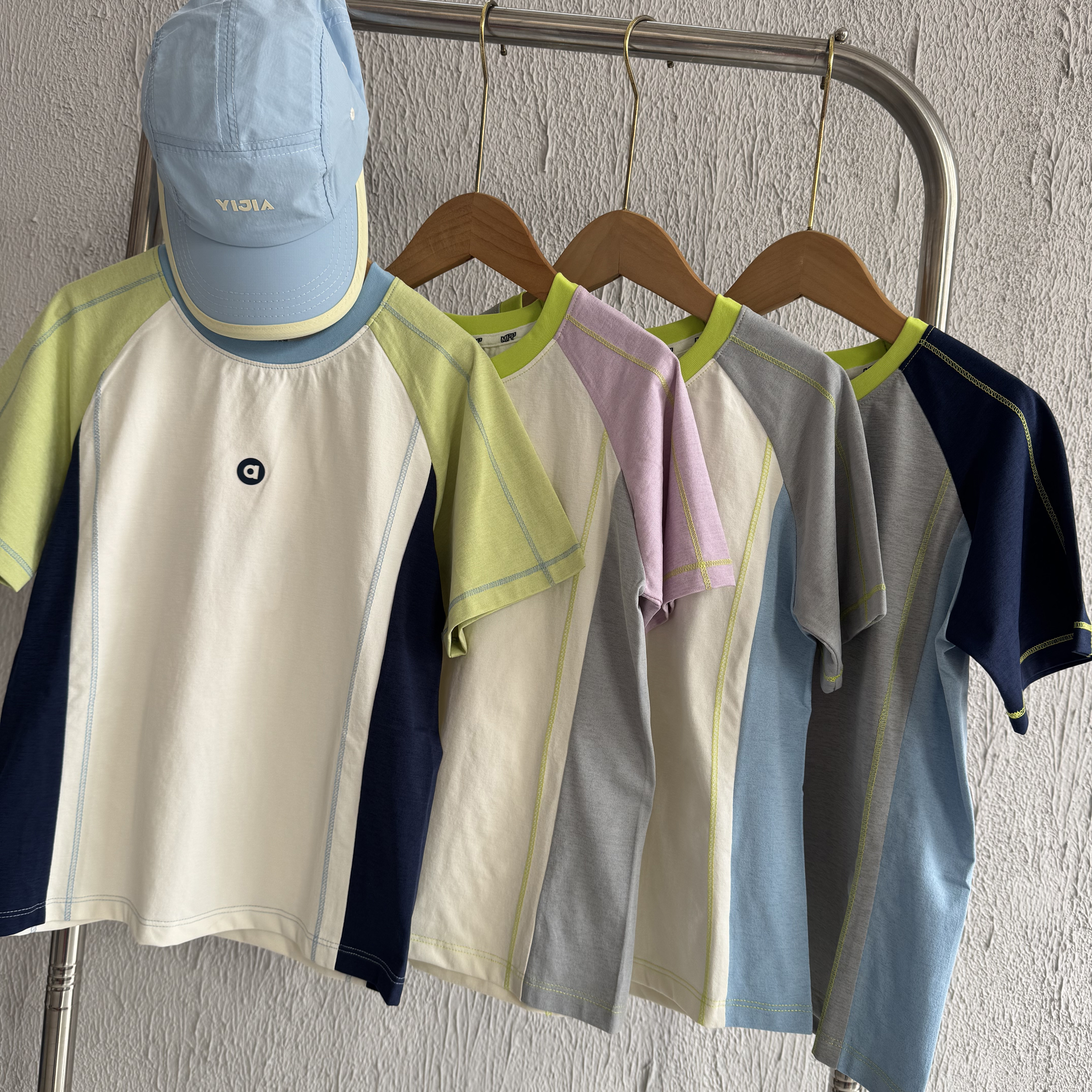 MARTA玛西塔 春夏速干运动速干拼接短袖T恤衫 中大童休闲圆领上衣