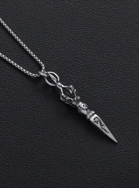 广顺时尚复古男士潮金刚杵吊项链