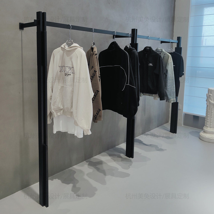 美奂道具不锈钢服装展示架落地式服装店现代简约陈列道具可定制