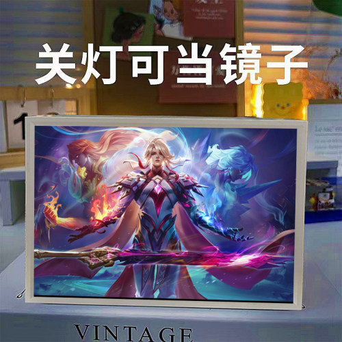 李信镜子灯光画送朋友生日礼物