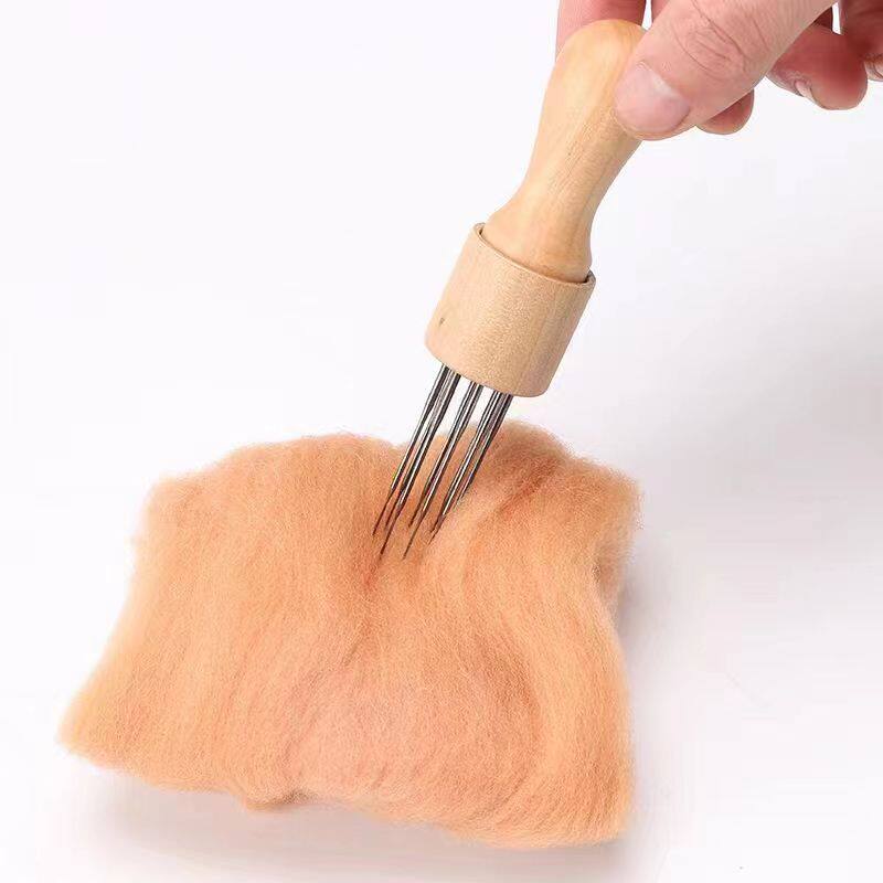 羊毛毡戳戳乐8头木柄戳针 手工diy工具加速毡化diy手工具新手
