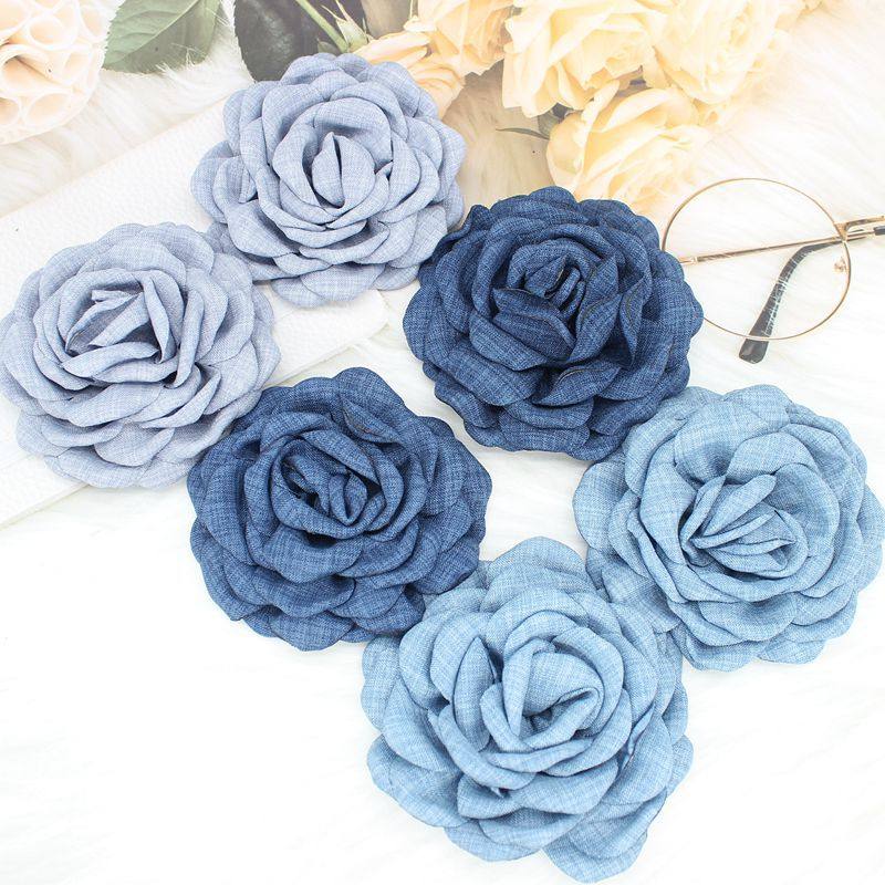大朵牛仔花干枯玫瑰发抓caro同款胸针花发夹DIY鞋花装饰辅料花,居家布艺,珠子/钻饰/花朵等配饰,淘宝优惠券,粉丝福利购,淘宝优惠卷