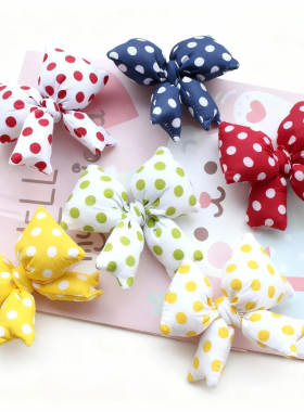 ins充棉波点时尚蝴蝶结布艺饰品配饰发饰潮服潮鞋潮包娃衣DIY挂饰