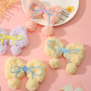 辅料 二次元 秋冬可爱软萌羊羔毛蝴蝶结毛球毛拖鞋 配件女生头饰服装
