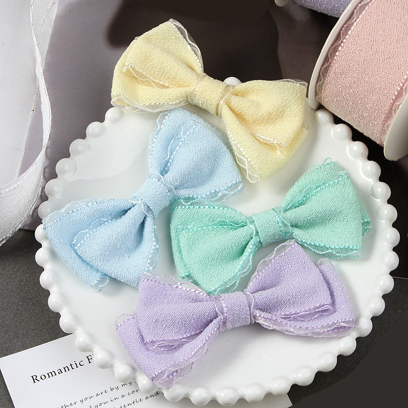 韩版蕾丝花边丝带diy洛丽塔蝴蝶结儿童发夹包装绑带婚礼装饰织带